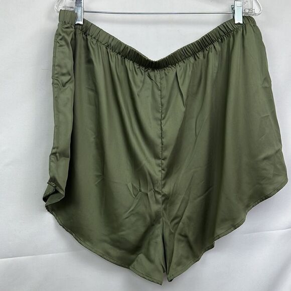 Ettitude Women's Size XXL Sateen Shortie Moss Green Loungewear Pajama Shorts - Picture 6 of 8
